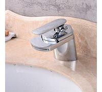 Wide Mouth, Single Hole, Full Copper Basin, Faucet, Waterfall, Bathroom, Sink, Faucet, Washbasin, Waterfall, Cold and Hot Water Mixer