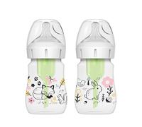 Dr Brown's Anti-Colic Options+ Wide-Neck Baby Bottle, 5oz/150ml, 2-Pack - Jungle Design