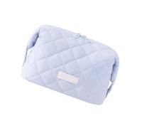 Wide-Opening Makeup Bag with Fixed Interior Dividers, Light Blue | Cosmetic Case for Travel