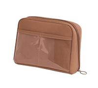 Wide Opening Pencil Case, Large Capacity Pencil Case | Large Pen Bag with 12 Compartments, Portable Stationery Organiser for Middle School and Primary School for Markers, Eraser, brown, see