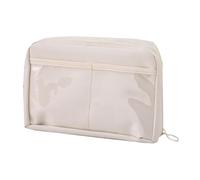 Wide Opening Pencil Case: Stationery 12 Compartments Organizer, Portable Carrying Handle Case, Safe Storage Of School Supplies | Pencil Holder For Est, Creamy, Consulte la descripción, See description