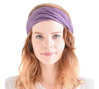 Wide ORGANIC Cotton Bandana Headband - Womens Mens bandana headbands Headwrap Elastic Head Bands Purple M