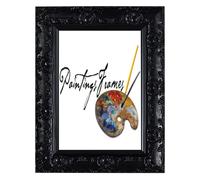 WIDE Ornate Shabby Chic Antique swept Gold/MUSE Picture/Photo/Poster frame - With an MDF backing board - Ready to hang- Muse Black - A2