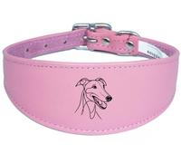 Wide Padded Leather Collar for Whippet, Greyhound, Lurcher, Sighthound, NL3