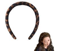 Wide Padded Leopard Headband for Women Velvet Padded Hairband Hair Wrap for Women Leopard Print Headwear Headdress Hair Accessories for Party Prom