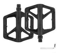 Wide Platform Pedals 2-Pack Non-Slip Mountain Road Bike Pedals with Sealed Bearings Reflective Strips Lightweight Nylon for Cycling(Black)