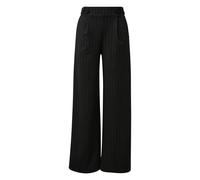 Wide Pleated Jersey Interlock Trousers Women QS Noir 40