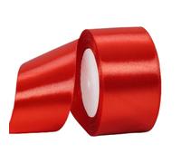 Wide Red Ribbon 50mm Satin Ribbons for Gift Wrapping,22m 1.9Inch Cake Ribbons Silk Thick Ribbon Red for Crafting,Union Jack British,Christmas,Wedding Car,Bouquets,Party,Cake Decorations