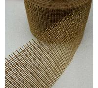 Wide Ribbon Wired Metallic Christmas Bow Cake 15 Design 38mm 63mm 2 4 Meter 424D, 63mm Gold Hessian Look, 4 Metres
