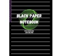 Wide Ruled Lined Black Paper Notebook For white ink and Gel Pens 8.5 x 11 inch, 120 Pages - Ideal For Use with Gel Pens