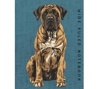 Wide Ruled Notebook: Brindle English Mastiff Dog