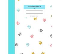 Wide Ruled Notebook Dog Composition Book: Cute Puppy Paw Prints Themed Workbook for Adults and Kids. 8" x 10" 120 Pages.