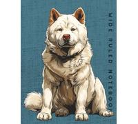 Wide Ruled Notebook: White Akita Dog