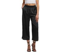 Wide satin trousers for women Urban Classics Noir XS