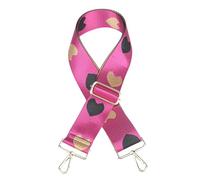 Wide Shoulder Strap Adjustable Replacement, DOTBUY-SHOP Bag Strap with Metal Swivel Hooks for Unisex Purse, Handbag, Belt Crossbody, Shoulder Bag, Canvas Bag (One Size,Heart/Hot Pink)