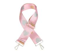 Wide Shoulder Strap Adjustable Replacement, DOTBUY-SHOP Bag Strap with Metal Swivel Hooks for Unisex Purse, Handbag, Belt Crossbody, Shoulder Bag, Canvas Bag (One Size,Heart/Light Pink)