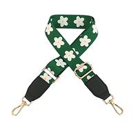 Wide Shoulder Strap Adjustable Replacement, DOTBUY-SHOP Elegant Flowers Bag Strap with Metal Swivel Hooks for Unisex Purse, Handbag Belt Crossbody Shoulder Bag Canvas Bag (Green,One Size)
