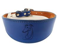 Wide Sighthound Leather Collar, Padded, Handmade, for Iggy, Whippet and Greyhound, NL16