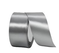 Wide Silver Gray Satin Ribbon 40mm (1.5 Inch) for Gift Wrapping, 22m Thick Silk Ribbon for Crafting, Christmas, Wedding Car, Hair Bows, Bouquets, Party, Cake Decoration