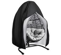 wide smile Graden Egg Chair Cover Waterproof Outdoor Hanging Egg Chair Cover Oxford Fabric Patio Egg Chair Protective Cover for Swing Cocoon Chair Single Black 190x110cm