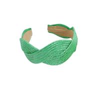 Wide solid colour fashion grass braided hair bands in Europe and the United States new personality braided hair pressure hairdband hair accessories female(Green)