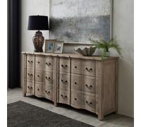 Wide Solid Wood Chest of 6 Drawers - Copgrove - Hill Interiors