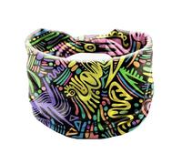 Wide Sports Headband for Women, Sweat Absorbing & Quick Drying, High Elasticity Bohemian Plaid Pattern Yoga Headwrap - Stretchy Breathable Hair Accessory for Running, Gym, Fitness, Daily Wear Yello