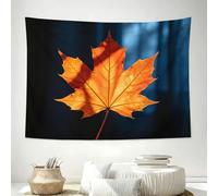 Wide Tapestry 220x150 cm Maple Leaf Tapestry Wall Hanging for Sofa, Soft Fabric, Dark Blue Extra Large Wall Decor for Living Room C-446