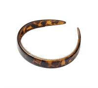 Wide Thick Tortoise Shell Headband for Women, Flexible Acetate Resin Hair Hoop with Anti-Slip Grip Teeth, Retro Leopard Print Hair Accessory for Workout Makeup Daily Wear (Brown Leopard Point)