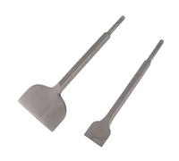 Wide Tile Removal Chisel, Cranked Angled Bent Chisel, Heavy Duty Floor Scraper with Round Shank, Thinset Scaling Chisel for Concrete, Masonry, and Tile Removal, Chrome Steel Forgin