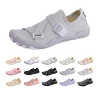 Wide Toe Box, Quick-Drying Beach Shoes, Unisex Simple Barefoot Shoes, Non-Slip Fitness Shoes, Breathable Barefoot Shoes, Soft Lightweight Bathing Shoes, Women's Men's Trail Running Shoes, gray, 9 UK