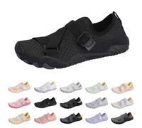 Wide Toe Box, Quick-Drying Beach Shoes, Unisex Simple Barefoot Shoes, Non-Slip Fitness Shoes, Breathable Barefoot Shoes, Soft Lightweight Bathing Shoes, Women's Men's Trail Running Shoes, black, 7 UK