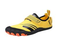 Wide Toe Box Shoes Water Shoes Women Men Wide Fit Barefoot Aqua Quick Dry Beach Shoe Lightweight Swimming Pool Yoga Socks Ladies Breathable Sport Wet Pool Diving Unisex Sea Trainers Yellow 9