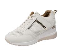 Wide Toe Box Shoes Womens Wide Fit Womens Orthopedic Trainer with Arch Support Cushion Memory Foam Wedge Trainer Running Shoes Non Slip Platform Walking Sneakers Ladies White Trainers White 5.5