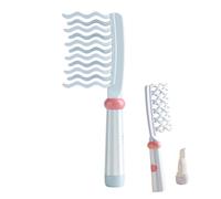 Wide Tooth Comb for Curly, Detangling Comb with Double Row Wavy Tooth and Ergonomic Handle for Long/Thick Dry/Wet Hair for Women/Girl without Straighten the Curl Hair Style (Blue)