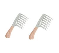 Wide Tooth Comb for Curly, Detangling Hair Brush with Double-layer Wavy Tooth Design and Ergonomic Handle for Long/Thick Dry/Wet Hair for Women/Girl without Straighten the Curl HairStylegreen 2pcs