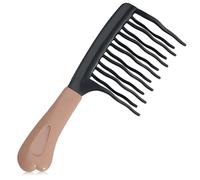 Wide Tooth Comb for Curly, Detangling Plastic Double-layer Comb for Wet & Dry Hair, Gentle on Curls - Ergonomic Handle & Rounded Teeth - Curl Brush for Women