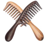 Wide Tooth Combs for Women, 2PCS 7.9x2.2 Inch Wooden Comb, Anti-Static Sandalwood Detangler Comb, Massage for Curly and Thick HairTooth