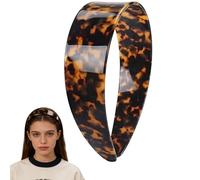 Wide Tortoise Shell Headband with Teeth, Premium Acetate Non-Slip Hair Band for Women, Flexible Leopard Grip for Makeup & Office, Pain-Free All-Day Wear (Red)