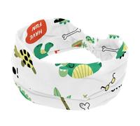 Wide Turban Headband Women’s Headbands Elastic Soft Head Bands Colorful Doodle Dinosaurs Words Non Slip Hairband for Yoga Workout Sport Running