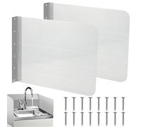 Wide Usage Fryer Splash Guard - Splatter Guard Stainless Steel Set Of 2 Oil Shield Protector Mesh Cover Heat Resistant Design | Restaurant Kitchen Bathroom Sink Cooking Frying Protection Usage
