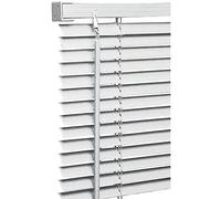 Wide Venetian Blind Plain Grey PVC 25mm Slat 150cm Drop 90cm