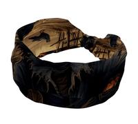 Wide Womens Headband, Elastic Soft Hairwrap, Sweat Absorbing Sports Hairband, Halloween Scarecrow Yoga Headband, Fashion Hair Accessory