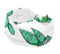Wide Womens Headbands Funny Cactus Expression Elastic Hairband Non-Slip Headband Sweatband Yoga Head Band for Workout, Gym, Running, Fitness, Sport