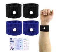 Wide Wrists Anti Sickness Wristbands, 2 Pairs Plus Size Motion Sickness Bands Anti-Nausea Wristband Sea Bands Adult Nausea Relief Wristbands Travel Sickness Bands for Car Sea Cruise Flying Pregnancy