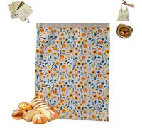 Wide Zipper Access Cotton & Beeswax Bread Bags for Sourdough, Beeswax Bread Bag with Zipper Reusable, Organic Cotton Sourdough Bread Bag, 16.92×12.99In,Portable Design, Eco-Friendly Fresh (C)