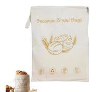 Wide Zipper Access Cotton & Beeswax Bread Bags for Sourdough, Reusable Beeswax Food Storage Bags with Zipper, Large Eco-Friendly Bread Bags for Homemade & Fresh Bread (2)