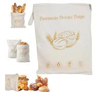 Wide Zipper Access Cotton & Beeswax Bread Bags For Sourdough,Reusable Natural Cotton Bread Bags Fridge-Safe, for Bread, Fruits, Eco-Friendly Fresh (1pcs)