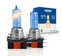 wideep H15 Halogen Headlight Bulbs, High Beam/DRL for Car Replacement Headlamp, PGJ23T1 DC 12V 55W 3800K Warm White Bulbs, Pack of 2