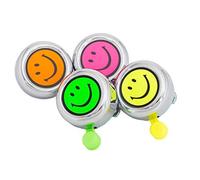 Widek Unisex-Youth Green/Pink/Orange/Yellow Smiley Bicycle Bell, One Size